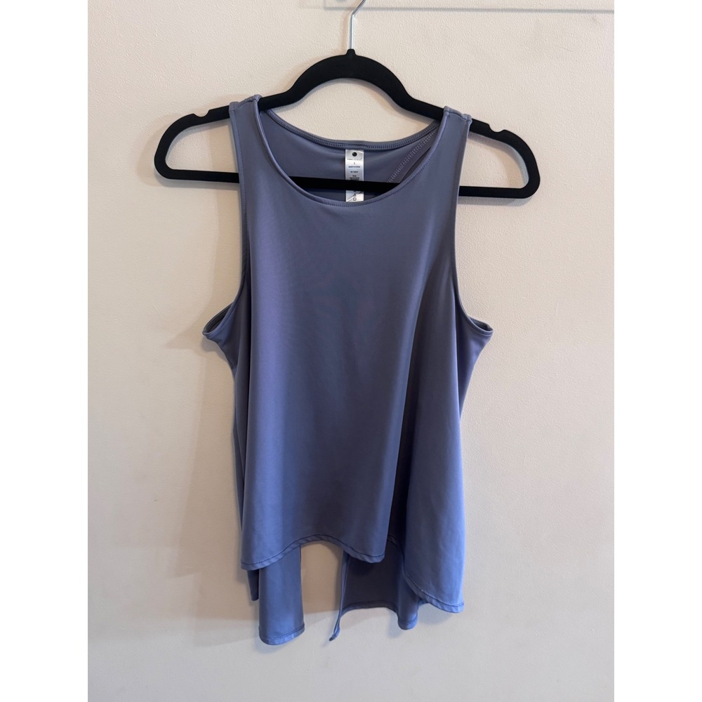 Yogalicious Womens Open Back Tulip Hem Active Tank Top Blue Purple Size S
